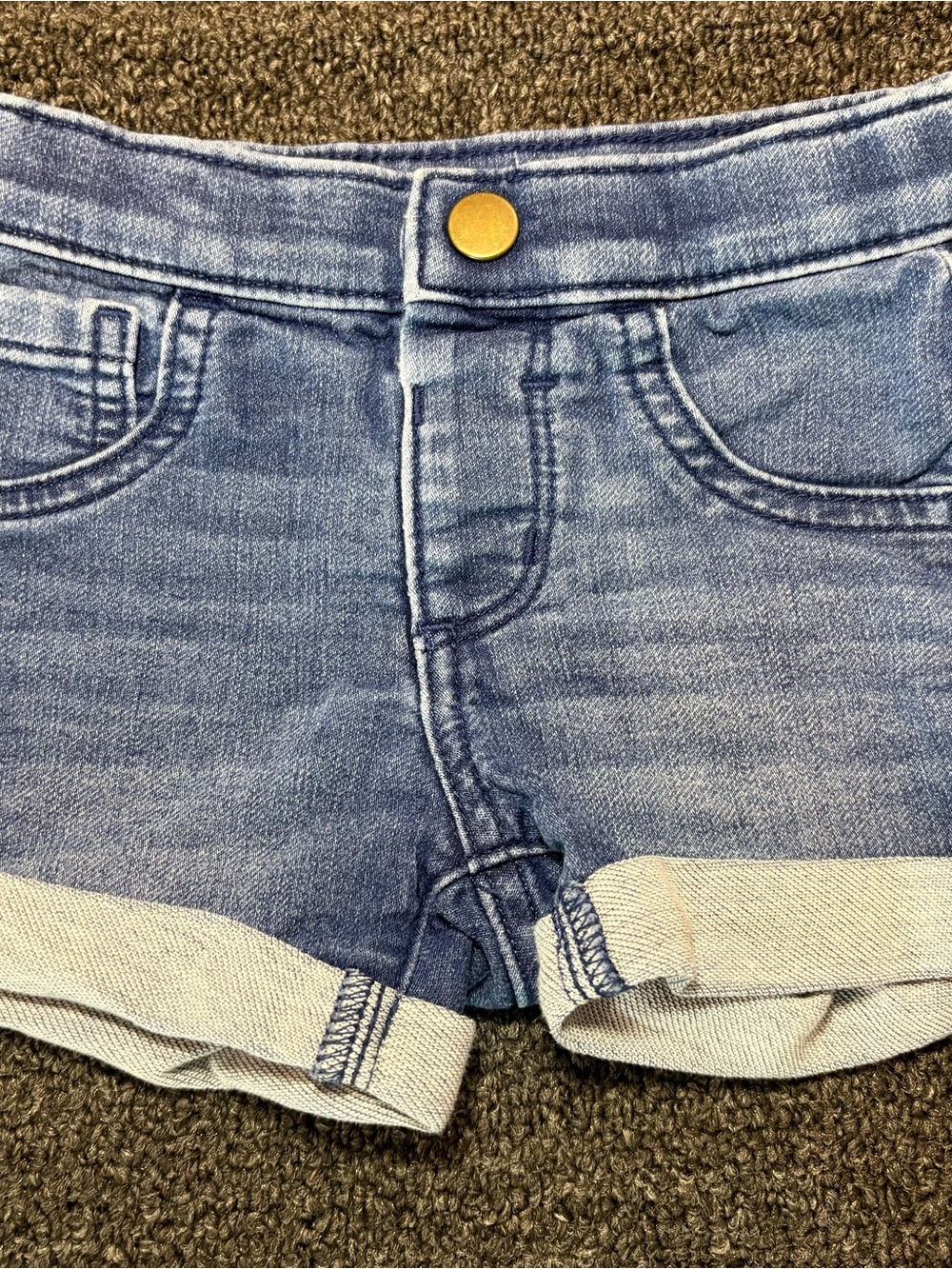 Ruffle Butts Light Blue Denim Rolled Hem Shorts